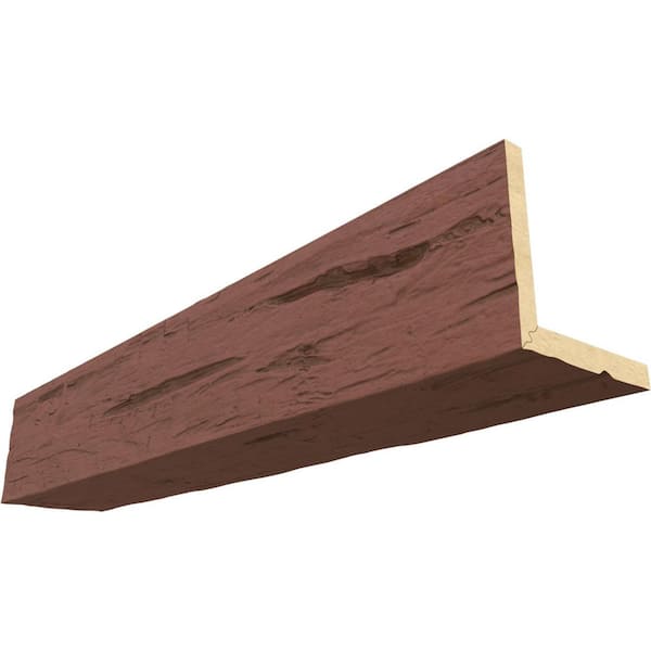 Ekena Millwork Endurathane 8 in. H x 10 in. W x 12 ft. L Hand Hewn Redwood Faux Wood Beam