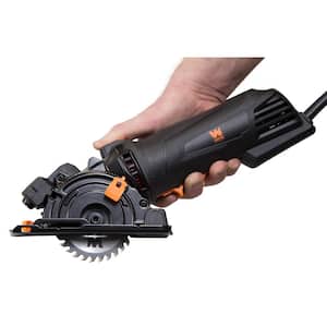 4.2 Amp 3-3/8 in. Plunge Cut Compact Circular Saw with Laser, Carrying Case, and 3-Blades