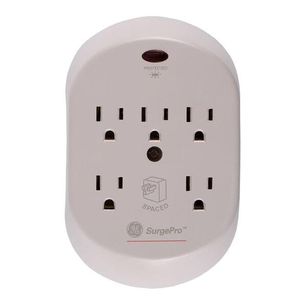 GE 5-Outlet 360-Joules In-Wall Surge Protector, Gray