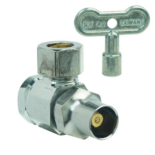BrassCraft 1/2 in. FIP Inlet x 1/2 in. O.D. Compression Outlet Brass Multi-Turn Angle Valve with Loose Key (5-Pack)