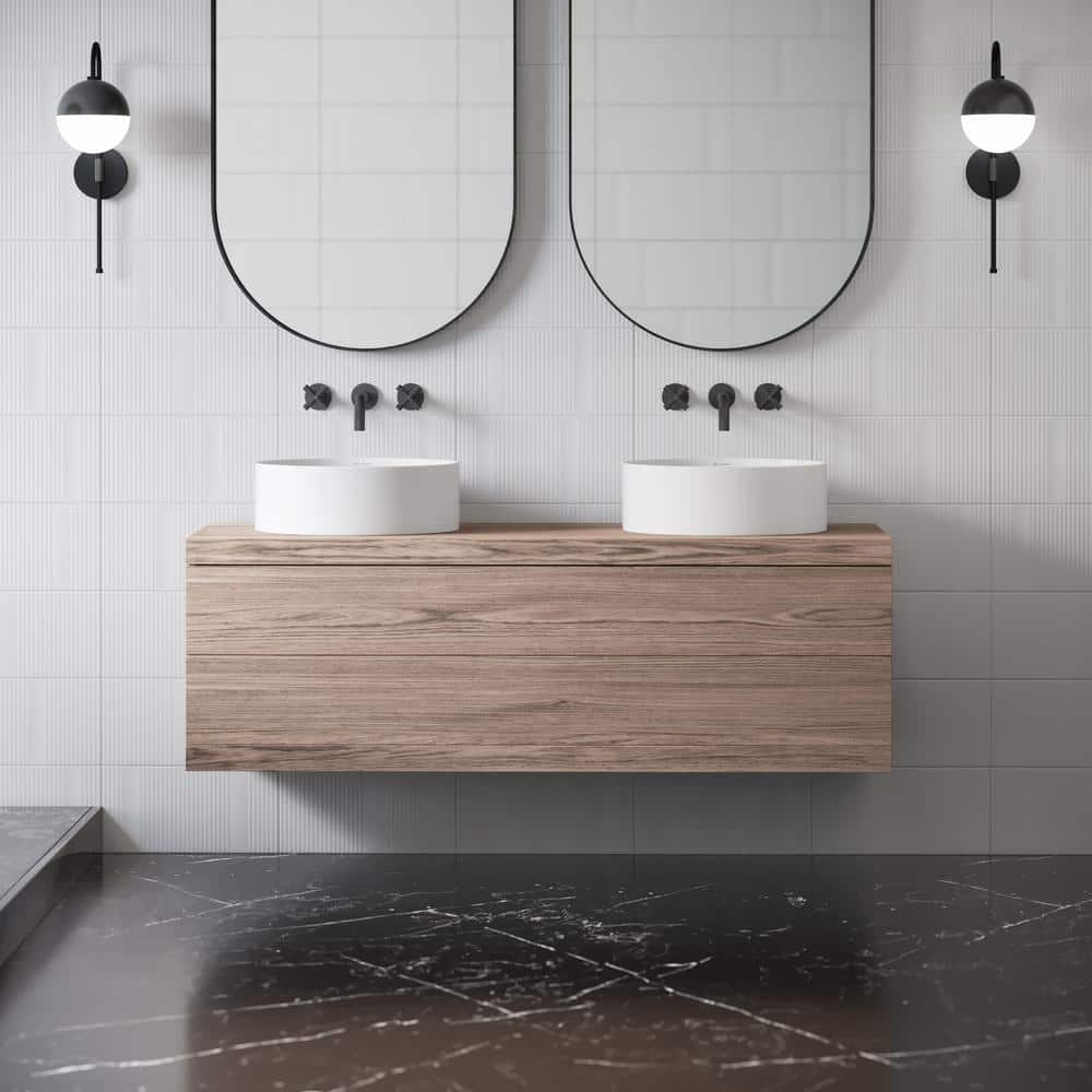 Beau 16.5'' Matte White Ceramic Round Vessel Bathroom Sink