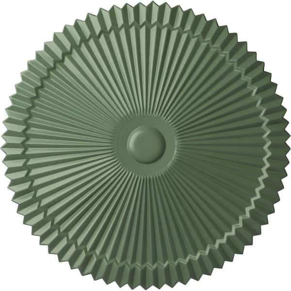 Ekena Millwork 24" x 3" Shakuras Urethane Ceiling Medallion (Fits Canopies upto 5"), Hand-Painted Athenian Green
