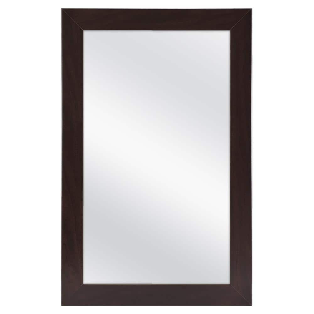 15.25 in. W x 26 in. H Rectangular Framed Surface-Mount Bathroom Medicine Cabinet with Mirror in Java