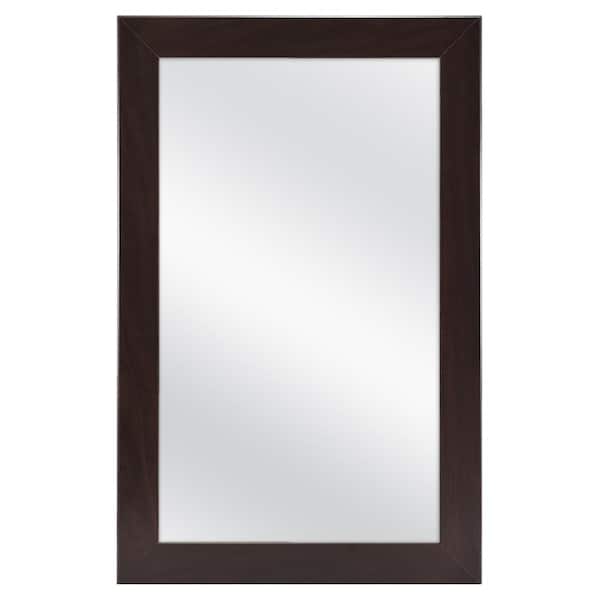 Photo 1 of 15-1/4 in. W x 26 in. H Framed Surface-Mount Bathroom Medicine Cabinet in Java with Mirror