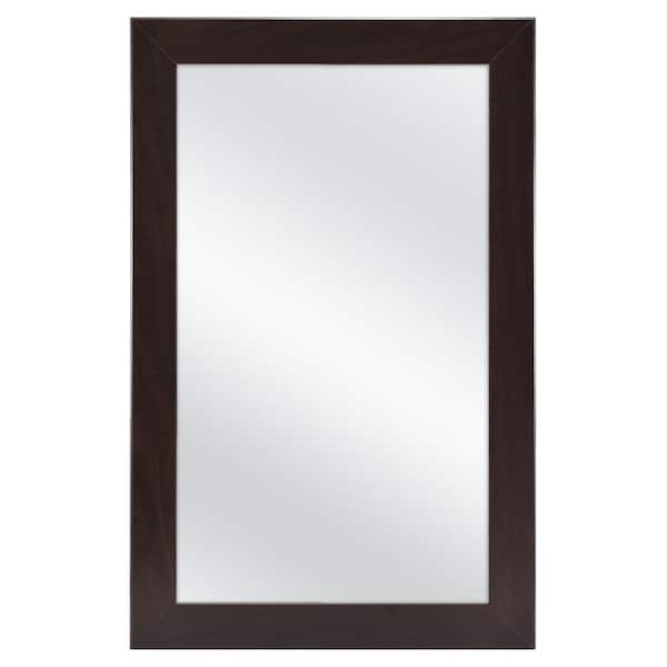 Photo 1 of ***READ NOTES**15-1/4 in. W x 26 in. H Framed Surface-Mount Bathroom Medicine Cabinet in Java with Mirror