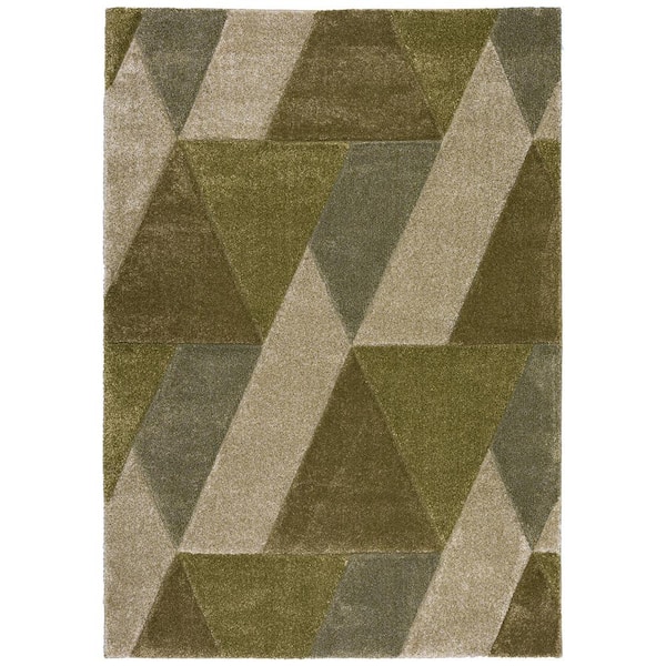 Addison Rugs Carmona Abstract Green 3 ft. 1 in. x 5 ft. Area Rug
