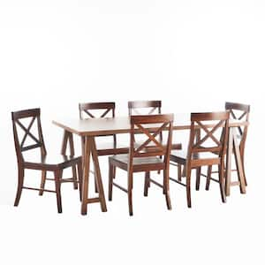 Sabine Natural Walnut Dining Set (7-Piece)