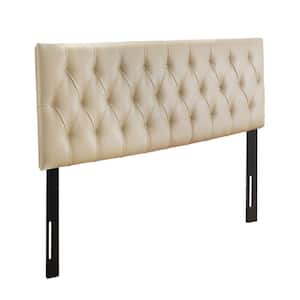 Camila Bonded Ivory Queen/Full Leather Headboard