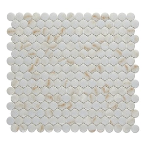 Marble Essence Onyx 12.32 in. x 11.42 in. Penny Round Glass Mesh-Mounted Mosaic Tile (0.98 sq. ft./Each)