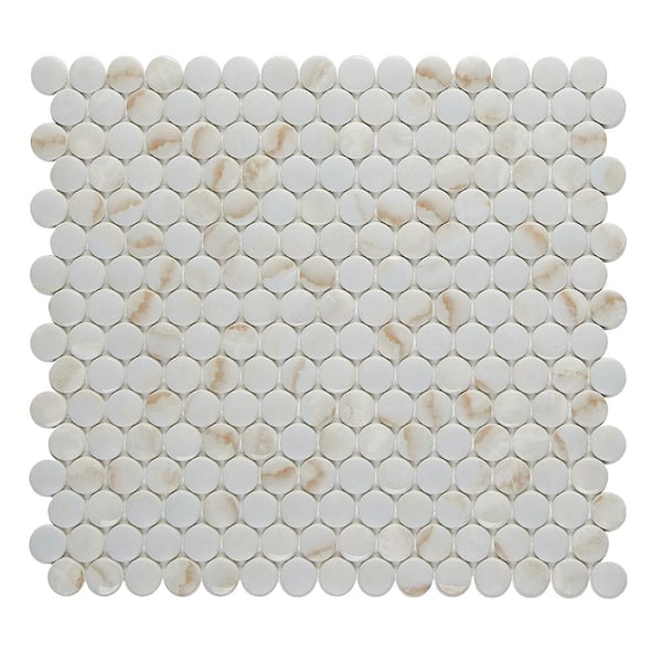 Marble Essence Oro 12 32 In X 11 42, Penny Round Tiles