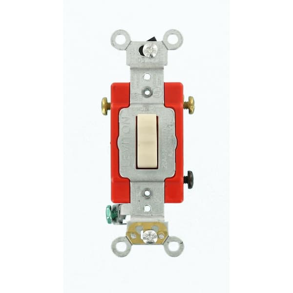 Leviton 15/20 Amp 3-Way Industrial Toggle Switch, Light Almond
