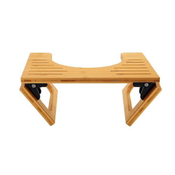 7 in. Natural Bamboo Toilet Stool Squat, Collapsible Poop Stool for Bathroom, Potty Step Stool with Non-Slip Strip