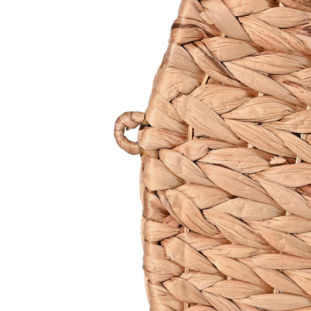Natural Handwoven Hyacinth Circular Floating Wall Rack