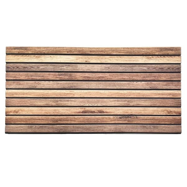 Dundee Deco Falkirk Uffcott III 1 in x 39.4 in. x 19.7 in. Distressed Brown Faux Wood Styrofoam 3D Decorative Wall Panel (10-Pack)