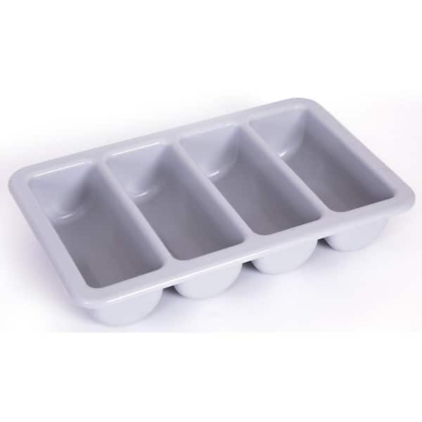 Basicwise 4 Compartment Commercial Cutlery Holder Qi003406 The Home Depot