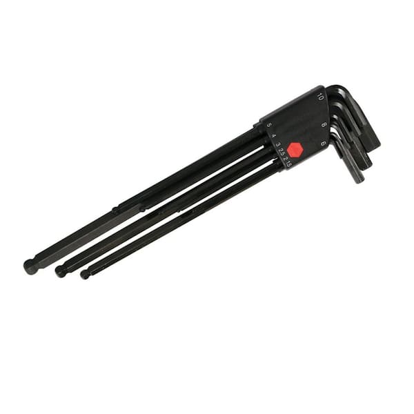 Ball End Long Arm Hex L-Key Set - Metric (9-Piece)
