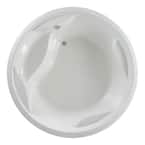 Allegra 6.23 ft. Acrylic Round Drop-In Non-Whirlpool Bathtub in White