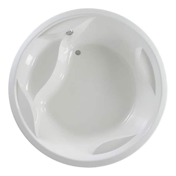 Aquatica Allegra 6.23 ft. Acrylic Round Drop-In Non-Whirlpool Bathtub in White