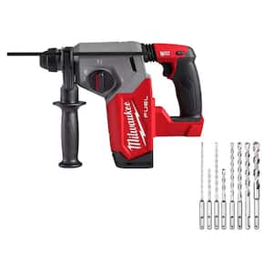 M18 FUEL 18V Lithium-Ion Brushless Cordless 1 in. SDS-Plus Rotary Hammer (Tool-Only) with Carbide Bit Set (8-Piece)