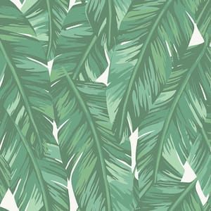 Dumott Green Tropical Leaves Green Wallpaper Sample