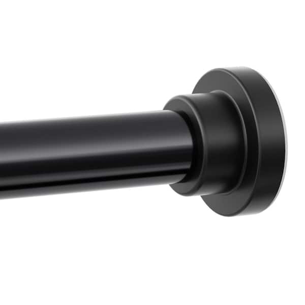 28 in. to 102 in. Stainless Steel Adjustable Tension Shower Curtain Rod in Black, No Drilling, No Rust, Non Slip