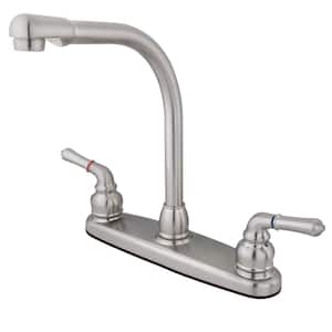 Magellan 2-Handle Deck Mount Centerset Kitchen Faucets in Brushed Nickel