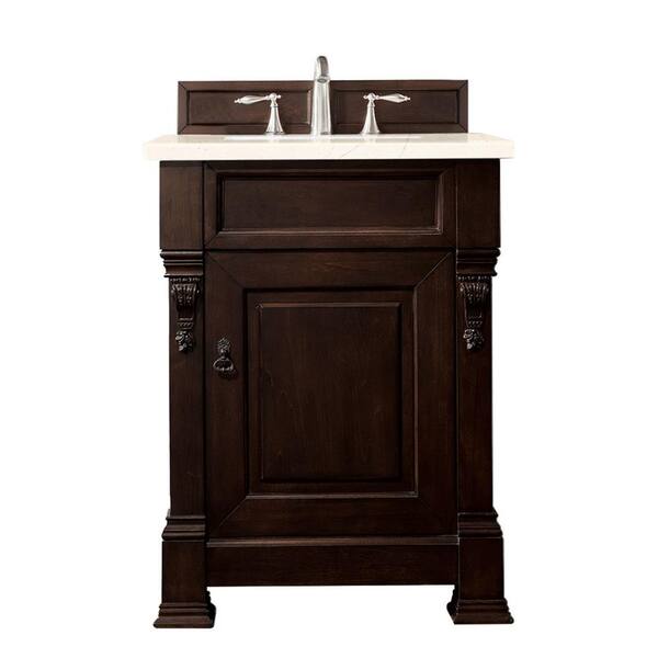 James Martin Vanities Brookfield 26.0 in. W x 23.5 in. D x 34.3 in. H Bath Vanity in Burnished Mahogany with Eternal Marfil Top