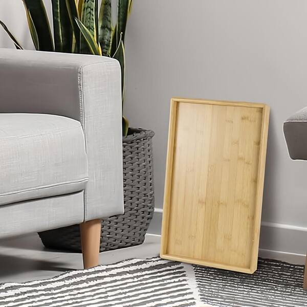16 in. W x 8 in. H x 11.8 in. D Bamboo Bed Table Tray with Support Bar and Foldable Legs for Bed, Sofa, Laptops, Bamboo