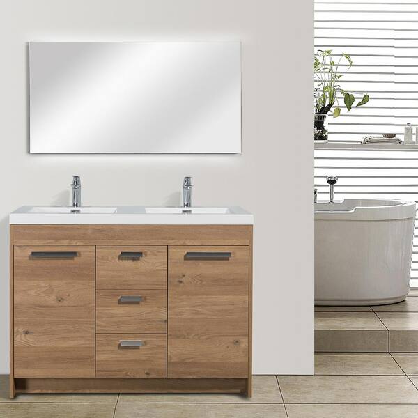 Reviews for Eviva Lugano 48 in. W x 19 in. D x 36 in. H Double Bath ...