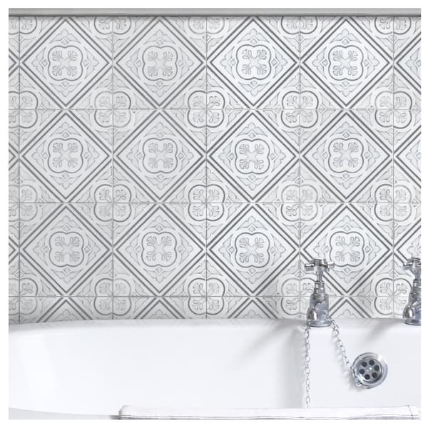Jeffrey Court Checkmate White/Grey 11.875 in. x 11.875 in. Square Honed Carrara/Bardiglio Marble Mosaic Tile (9.79 Sq. ft./Case)