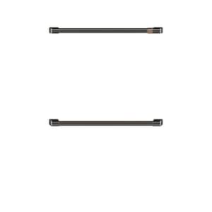 30 in. Double Wall Oven Handles in Brushed Black
