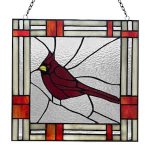 Red Cardinal Stained Glass Window Panel