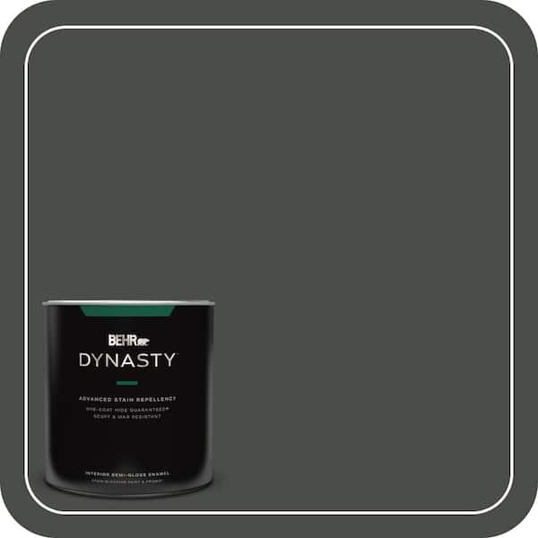 BEHR DYNASTY 1 qt. #710F-7 Black Swan Semi-Gloss Enamel Interior Stain-Blocking Paint & Primer