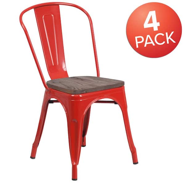 Carnegy Avenue Red Restaurant Chairs (Set of 4)