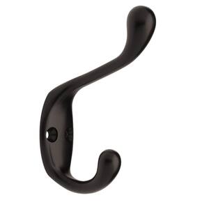 3-1/2 in. Matte Black Heavy Duty Coat Hook (3-Pack)