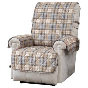 Tartan Plaid Natural Polyester Secure Fits on Recliner Cover 1-Piece