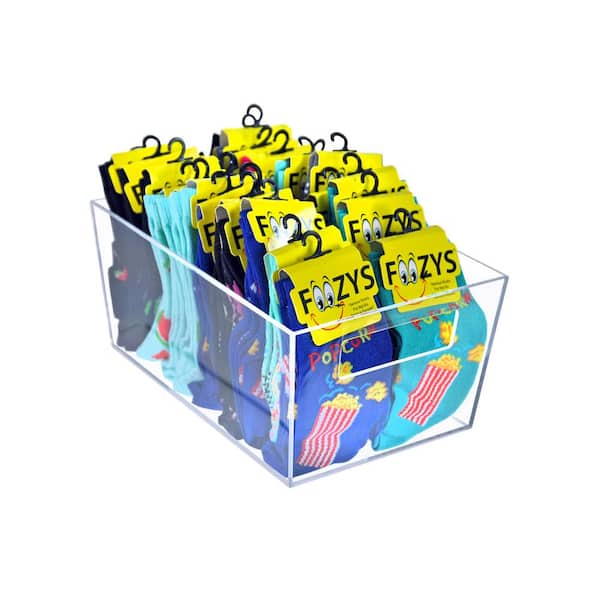 Azar Displays X-Large Organizer Storage Tote Bin with Handle 13W x 9.5D x 6.5H, 4-Pack.