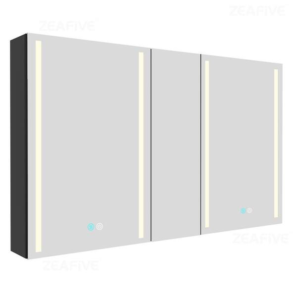 Zeafive 50 in. W x 30 in. H Rectangular Black Aluminum