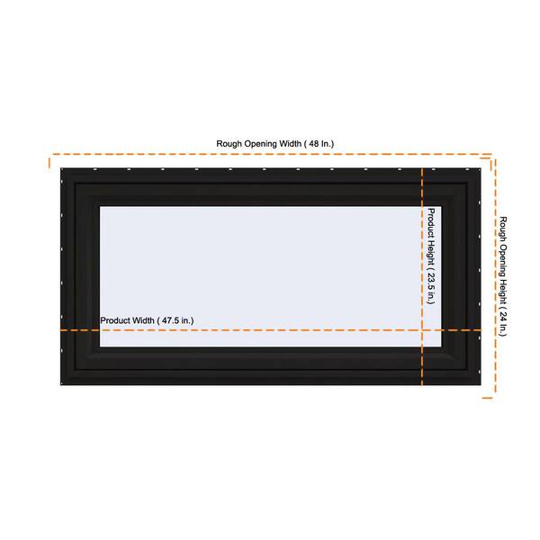 JELD-WEN 48 in. x 24 in. V-4500 Series Black Exterior/White