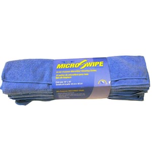 16 in. x 16 in. Blue MicroSwipe and Microfiber Cleaning Cloths (10-Pack)