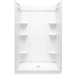 Medley 48 in. W x 75.5 in. H Glue Up Construction Vikrell Alcove Shower Wall Surround in White