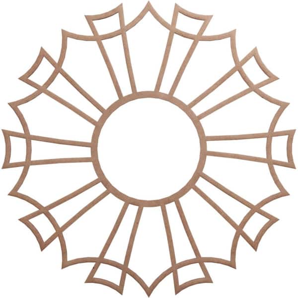 Ekena Millwork 24 in. x 24 in. x 1/4 in. Augustus Wood Fretwork Pierced Ceiling Medallion, Wood (Paint Grade)