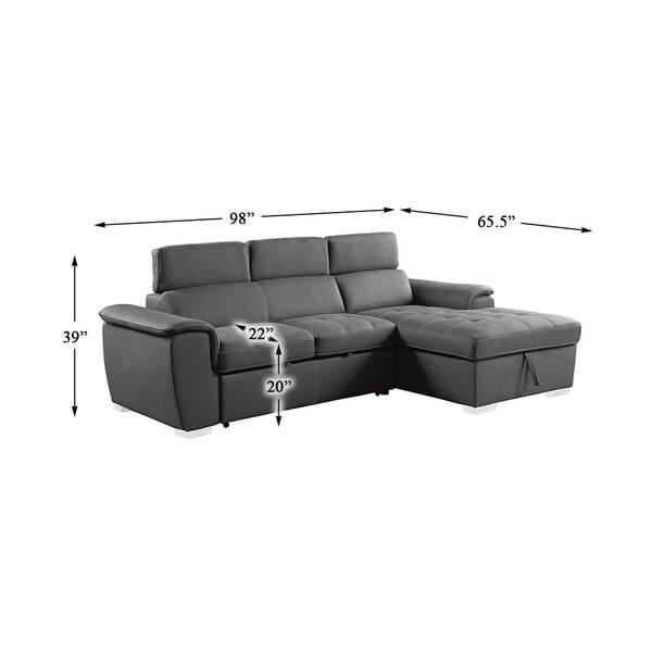 Lazzara Warrick 98 in. Straight Arm 2-piece Microfiber Sectional