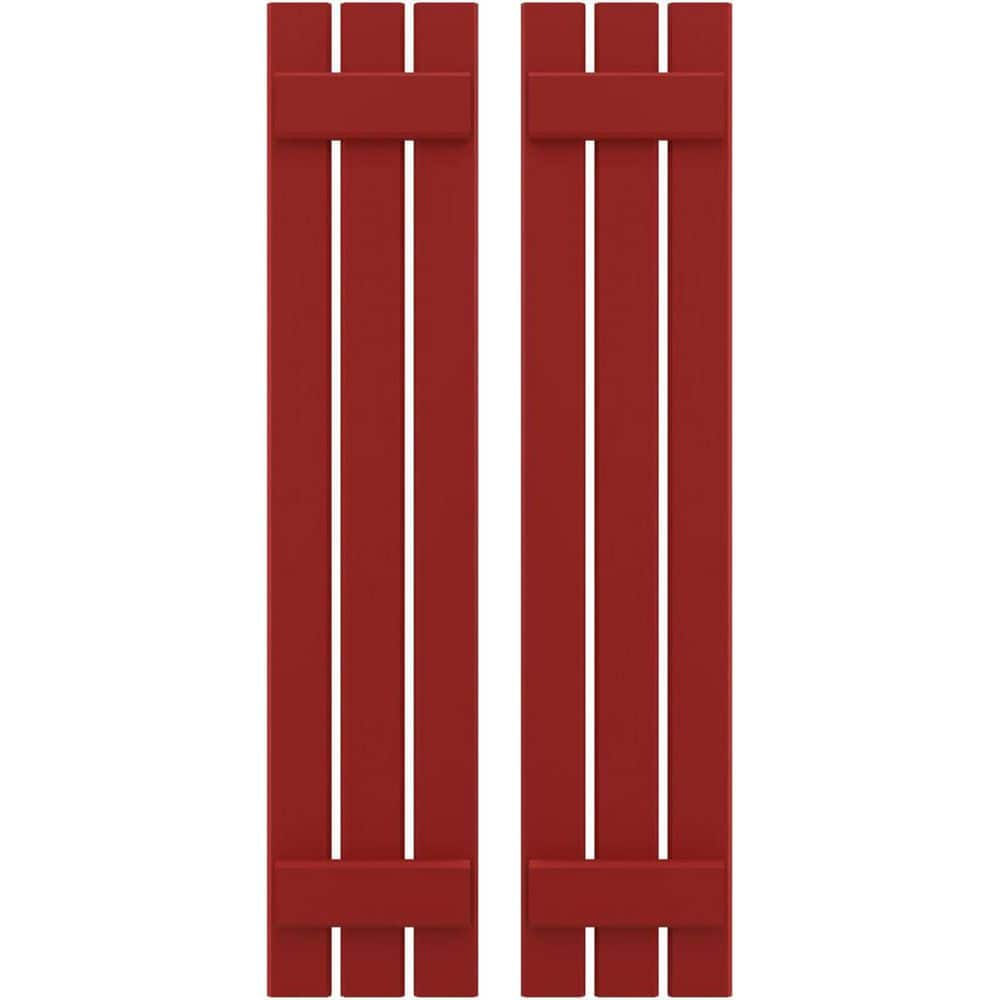 11-1/2 in. W x 57 in. H Americraft 3-Board Exterior Real Wood Spaced Board and Batten Shutters in Fire Red price history on PriceWatchPro