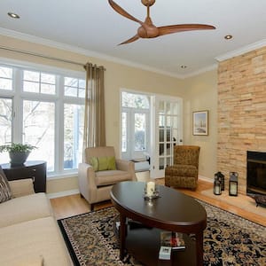 Wave 52 in. Indoor Distressed Koa Ceiling Fan with Remote Control