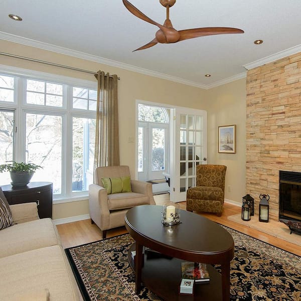 Wave 52 in. Indoor Distressed Koa Ceiling Fan with Remote Control