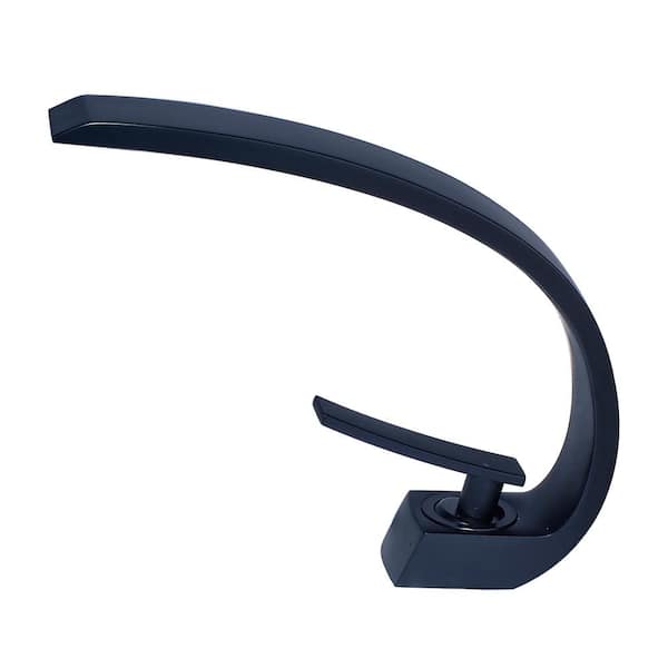 Single Handle Single Hole Bathroom Faucet in Black with Spot Resistant