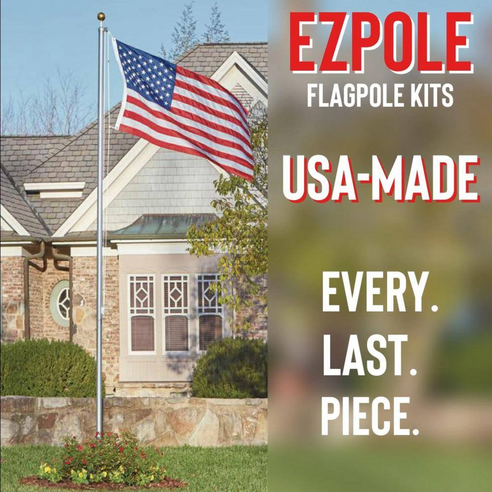 21 ft Bronze Telescopic Flagpole Kit with American Flag