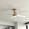 Kichler Brahm 56 in. Natural Brass Ceiling Fan with LED