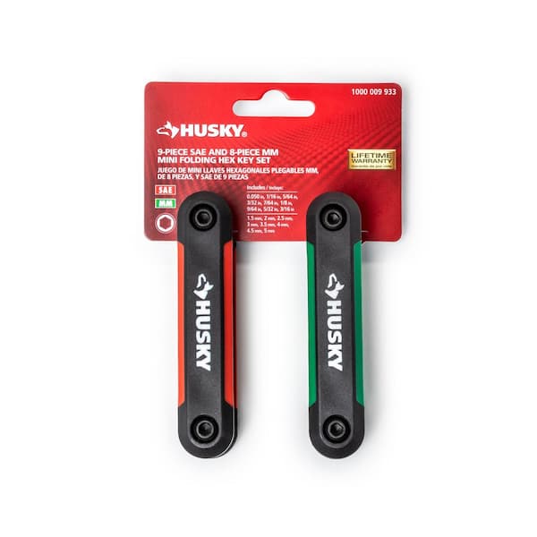 Husky Mini Folding Hex Key Set (9-Piece SAE, 8-Piece MM